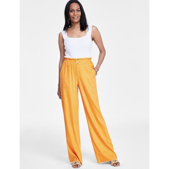 INC International Concepts Women's Wide Leg Pants Mango Daquiri Size XS - Picture 1 of 2